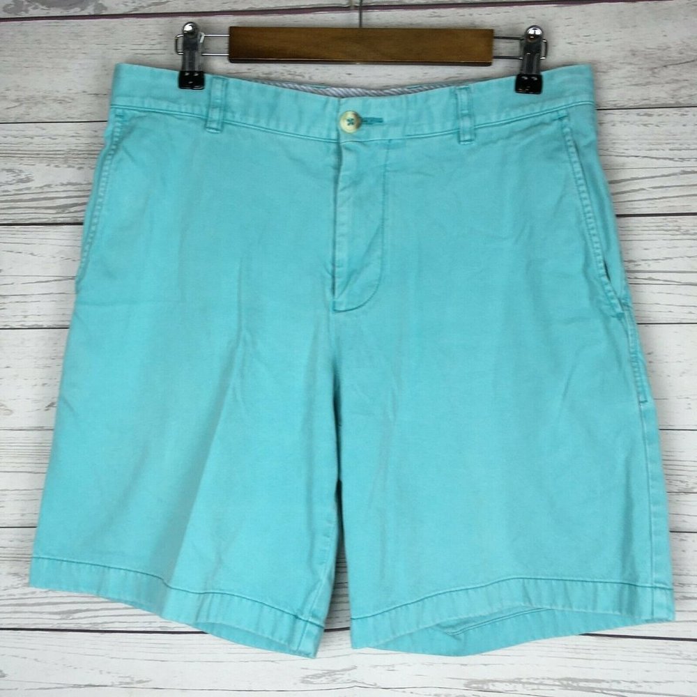 Southern Tide Mens Khaki‎ Shorts 32 Teal Blue Turquoise Pima Cotton Modal Blend
